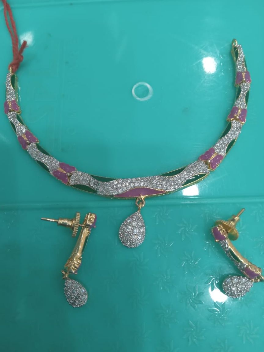 NECKLASE SET IN AMERICAN DIAMOND JEWELLERY STYLE | DESIGN - 00538