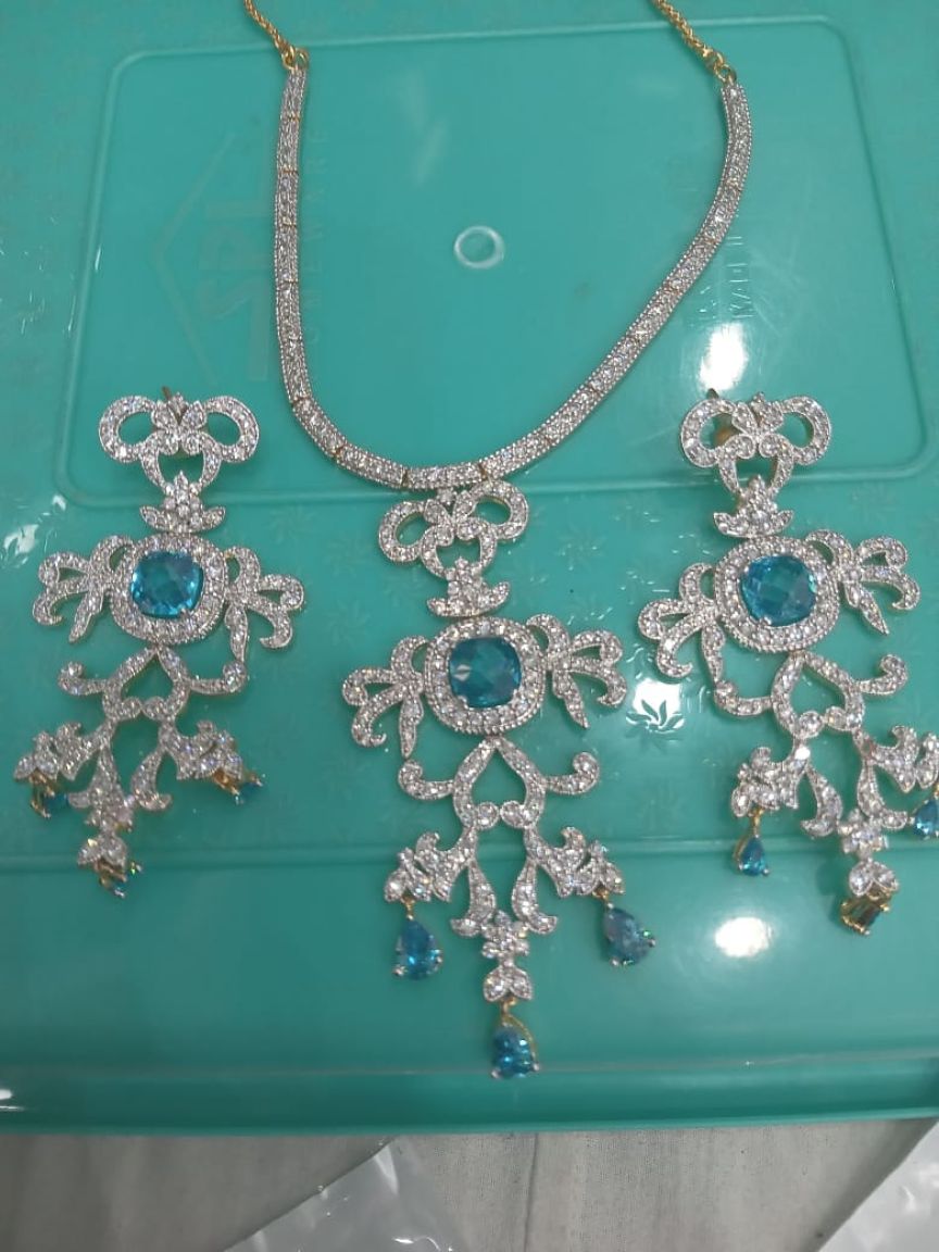 NECKLASE SET IN AMERICAN DIAMOND JEWELLERY STYLE | DESIGN - 00541