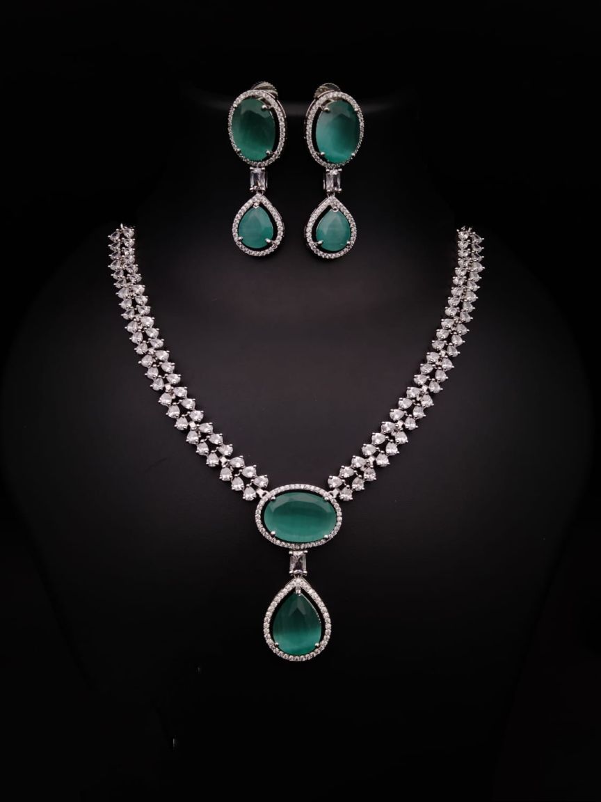 NECKLASE SET IN AMERICAN DIAMOND JEWELLERY STYLE | DESIGN - 00553