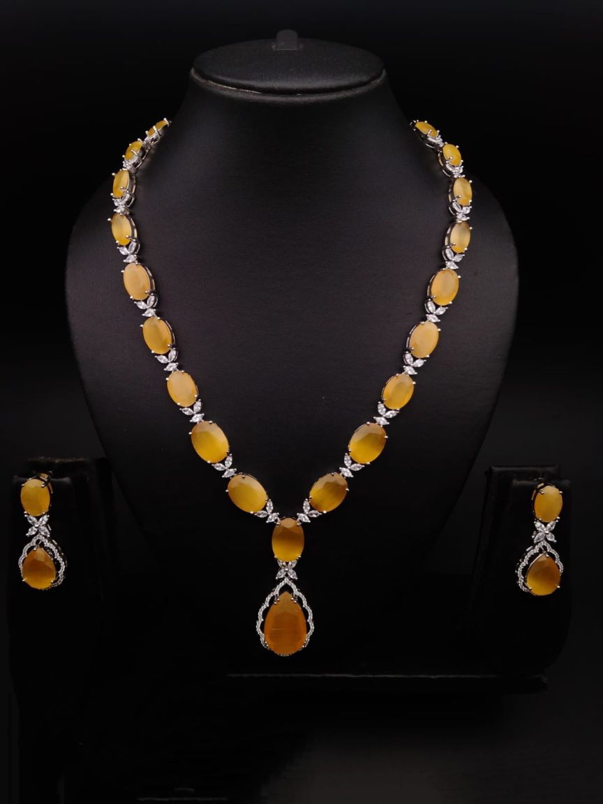 NECKLASE SET IN AMERICAN DIAMOND JEWELLERY STYLE | DESIGN - 00554