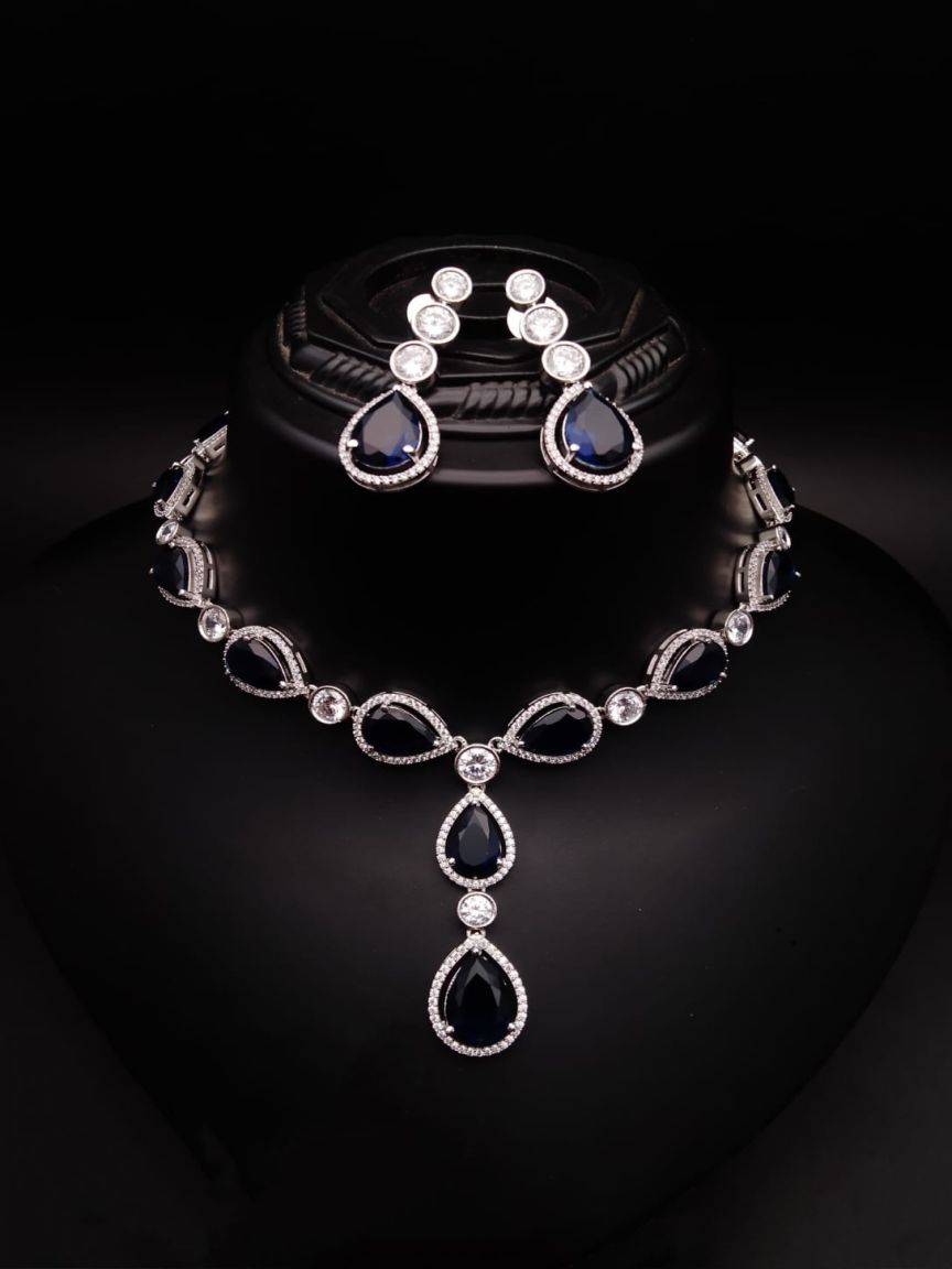 NECKLASE SET IN AMERICAN DIAMOND JEWELLERY STYLE | DESIGN - 00558
