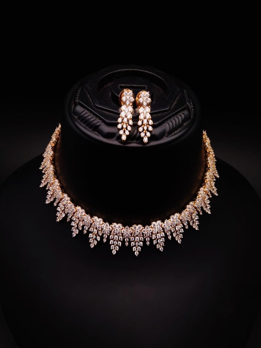 NECKLASE SET IN AMERICAN DIAMOND JEWELLERY STYLE | DESIGN - 00561