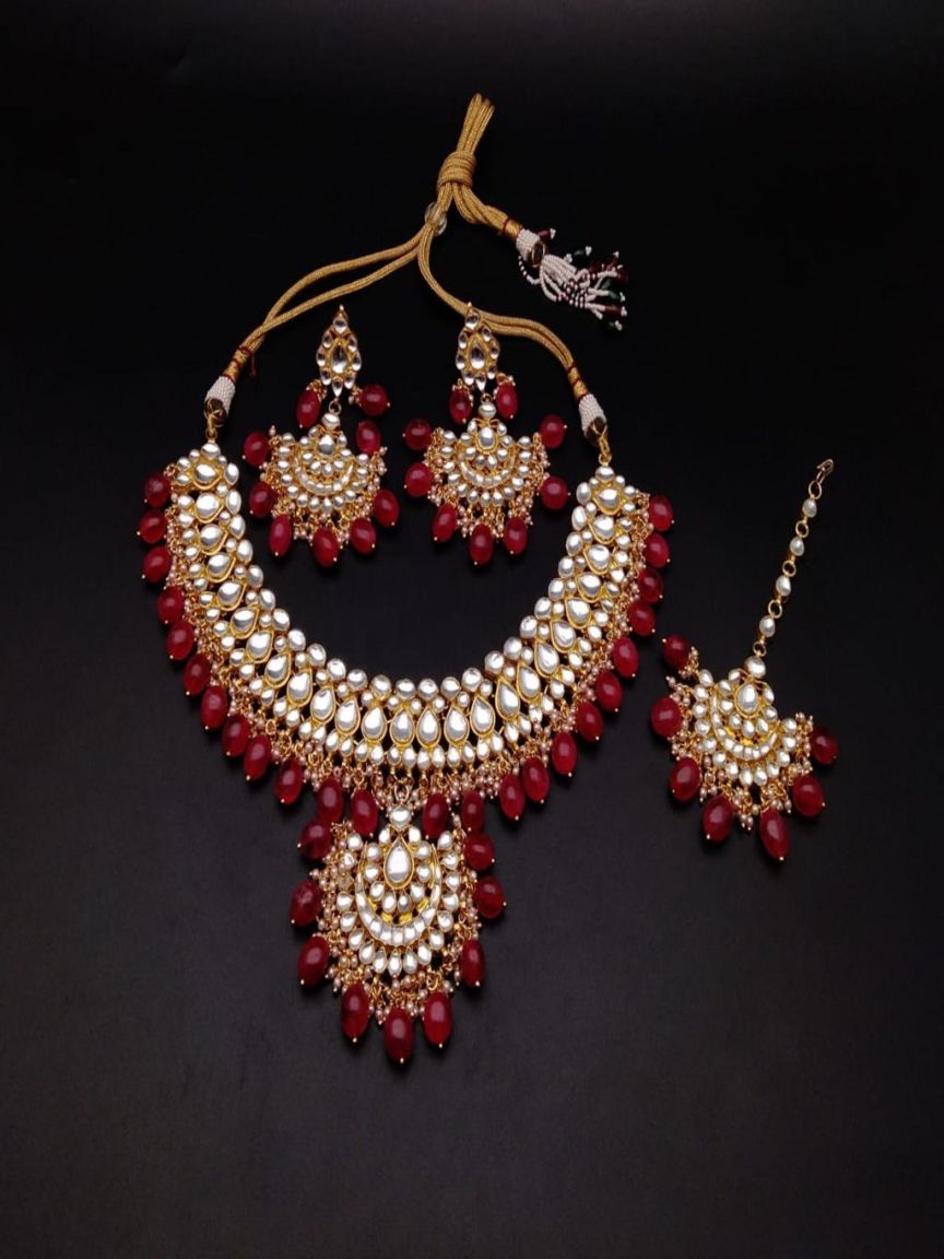NECKLASE SET IN KUNDAN (VILANDI) STYLE | DESIGN - 15393