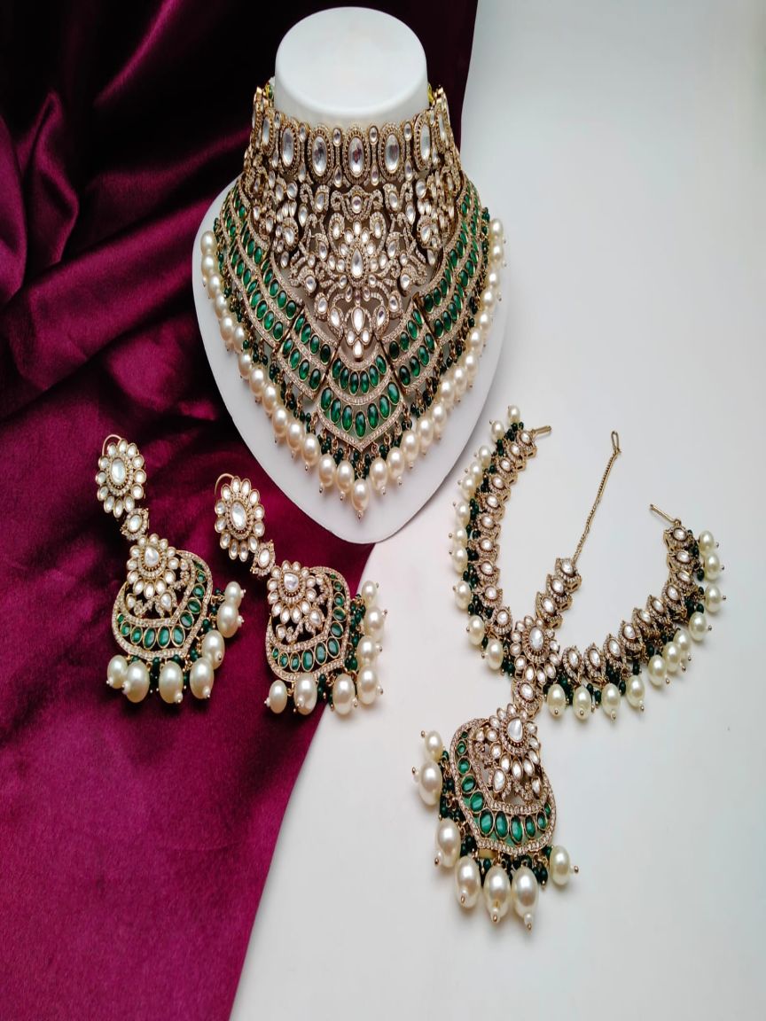 NECKLASE SET IN KUNDAN (VILANDI) STYLE | DESIGN - 15512