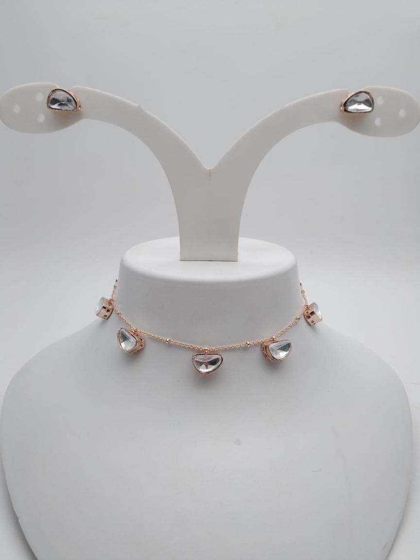 NECKLASE SET IN KUNDAN (VILANDI) STYLE | DESIGN - 15585