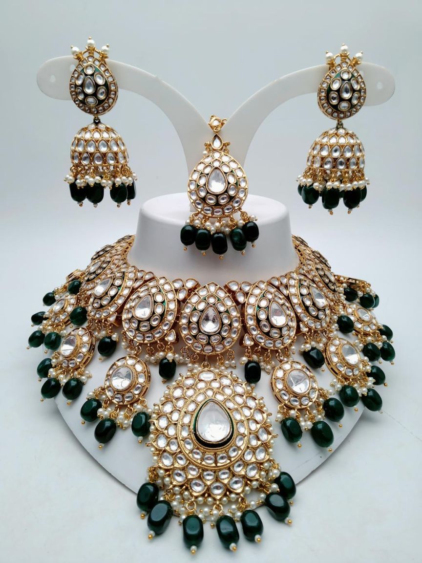 NECKLASE SET IN KUNDAN (VILANDI) STYLE | DESIGN - 15615
