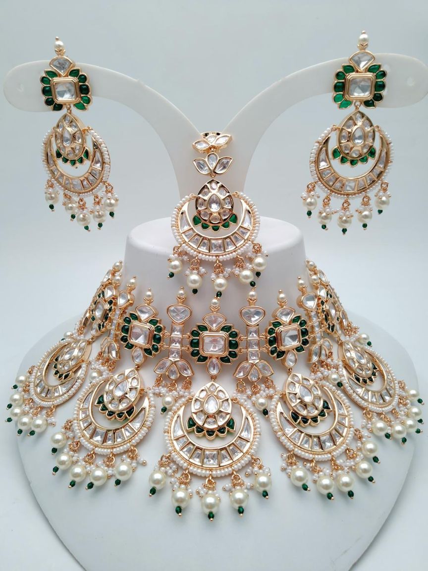 NECKLASE SET IN KUNDAN (VILANDI) STYLE | DESIGN - 15703