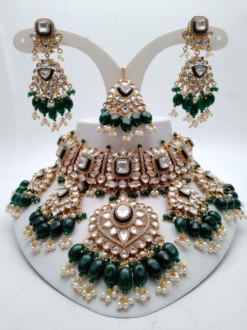 NECKLASE SET IN KUNDAN (VILANDI) STYLE | DESIGN - 15812