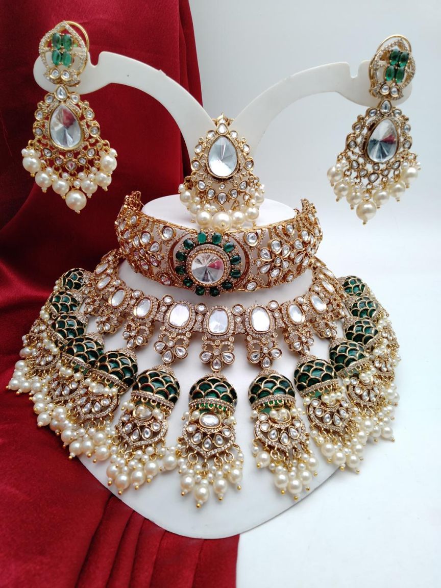 NECKLASE SET IN KUNDAN (VILANDI) STYLE | DESIGN - 15835