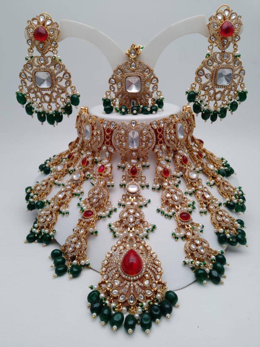 NECKLASE SET IN KUNDAN (VILANDI) STYLE | DESIGN - 15844