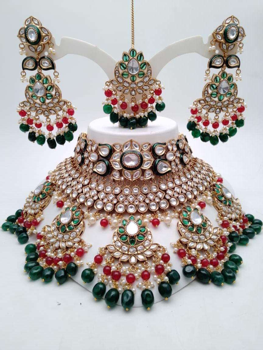 NECKLASE SET IN KUNDAN (VILANDI) STYLE | DESIGN - 15845