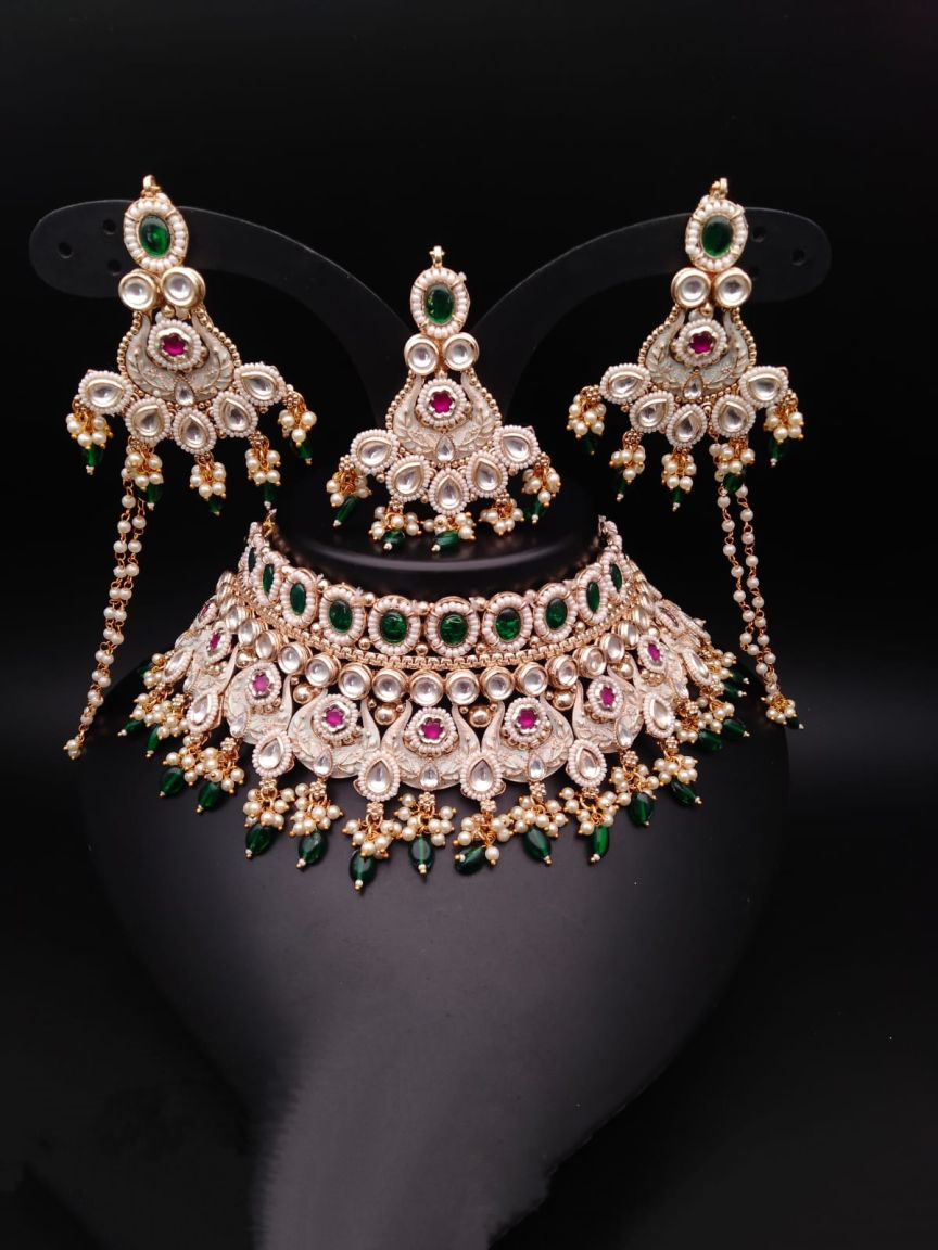 polki-necklace_set-NSP17328GRRGD