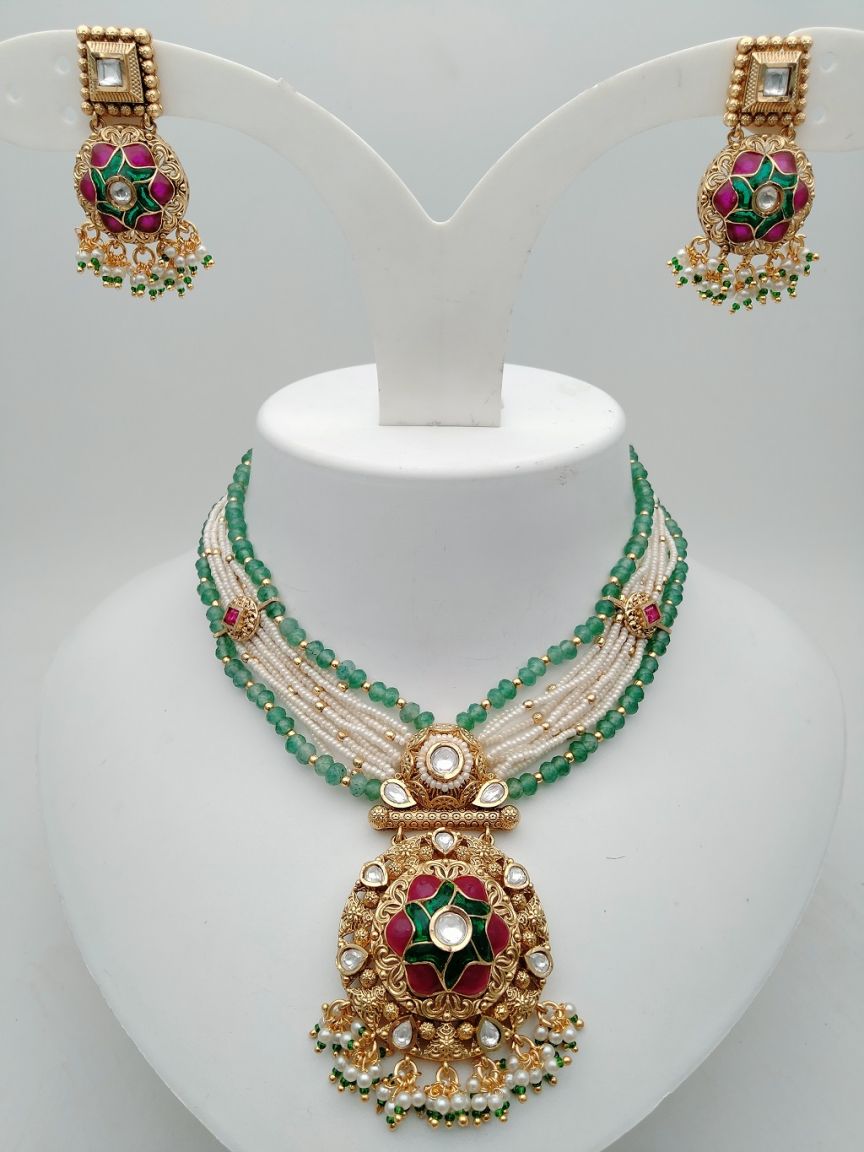 polki-necklace_set-NSP17869RGRRJ