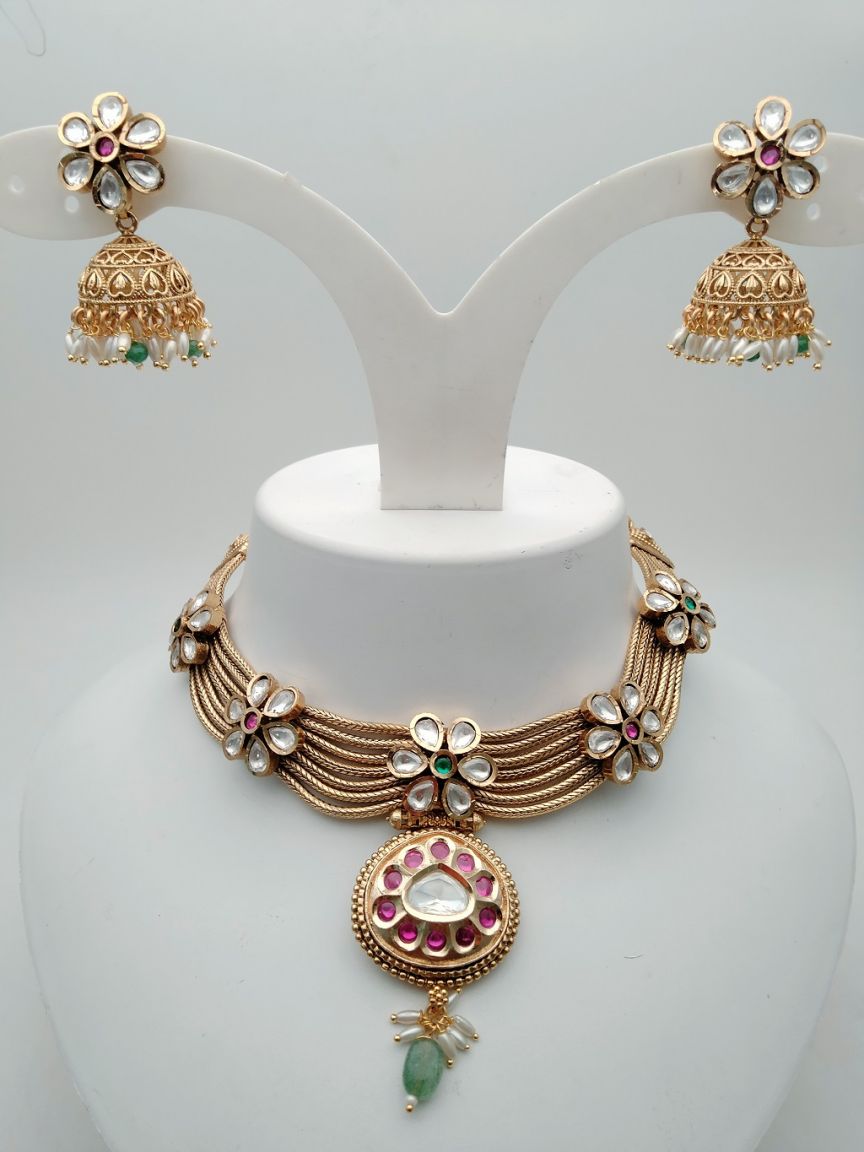 polki-necklace_set-NSP17901RGRRJ