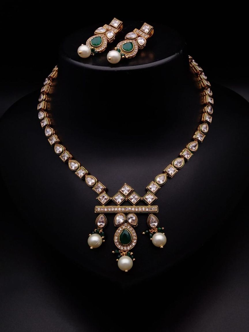 polki-necklace_set-NSP18013GRGD