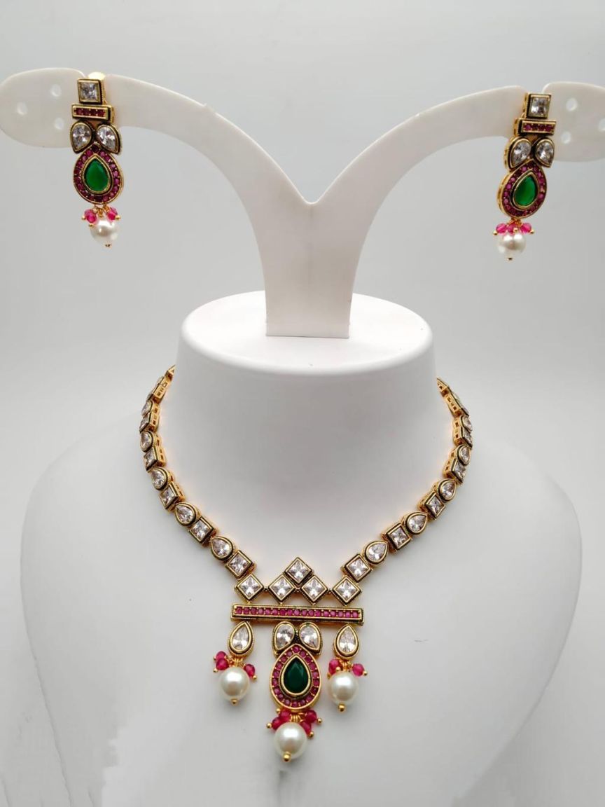 polki-necklace_set-NSP18013RGRGD