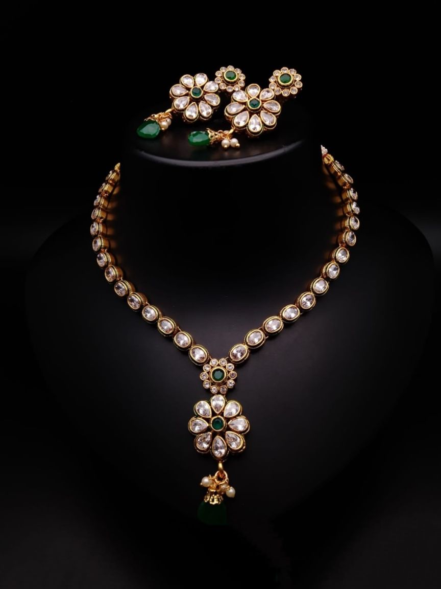 polki-necklace_set-NSP18017GRGD