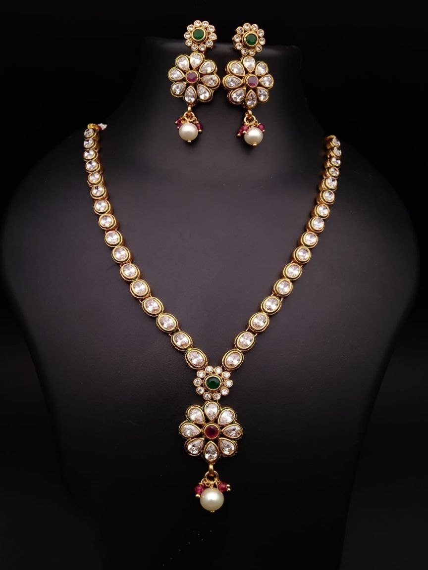 polki-necklace_set-NSP18017RGRGD