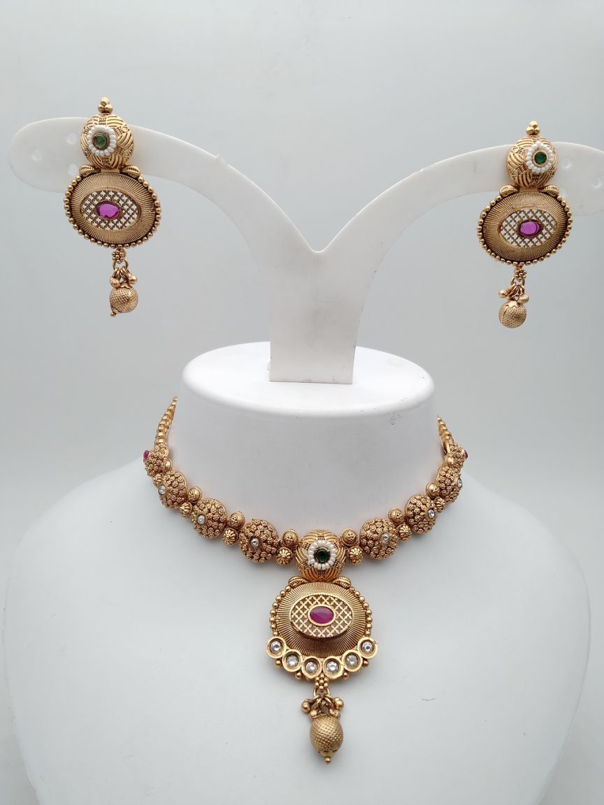 polki-necklace_set-NSP18022RGRRJ