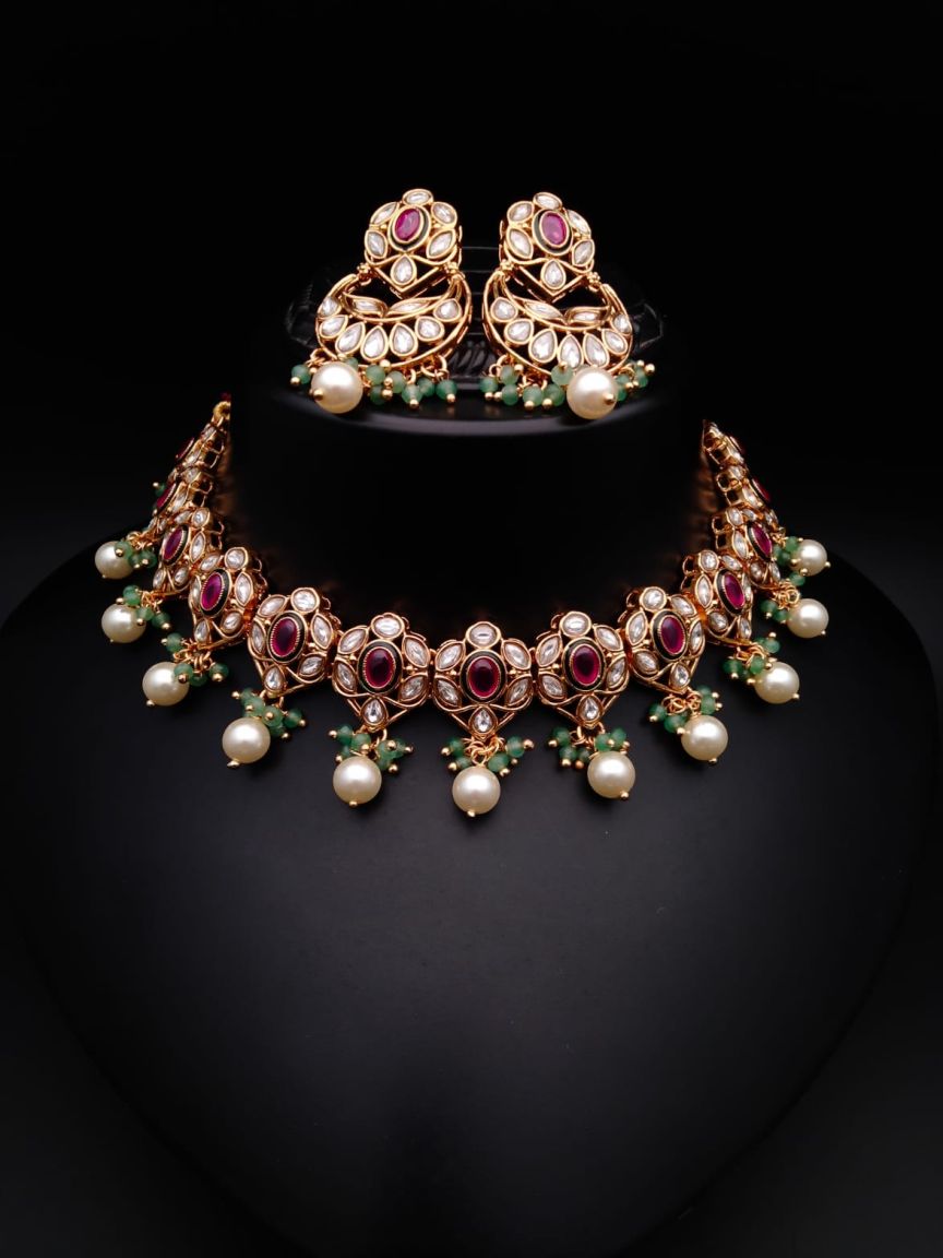 polki-necklace_set-NSP18050RGRRJ