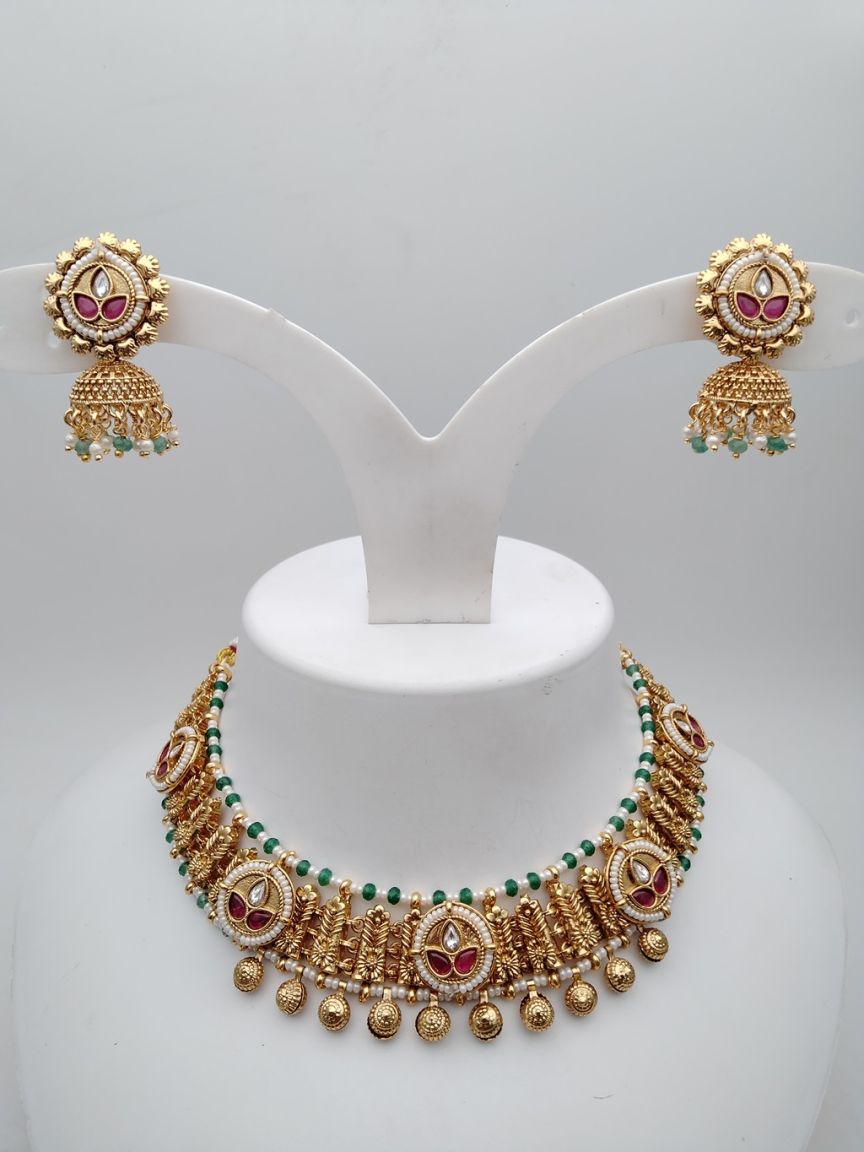 polki-necklace_set-NSP18082RGRRJ