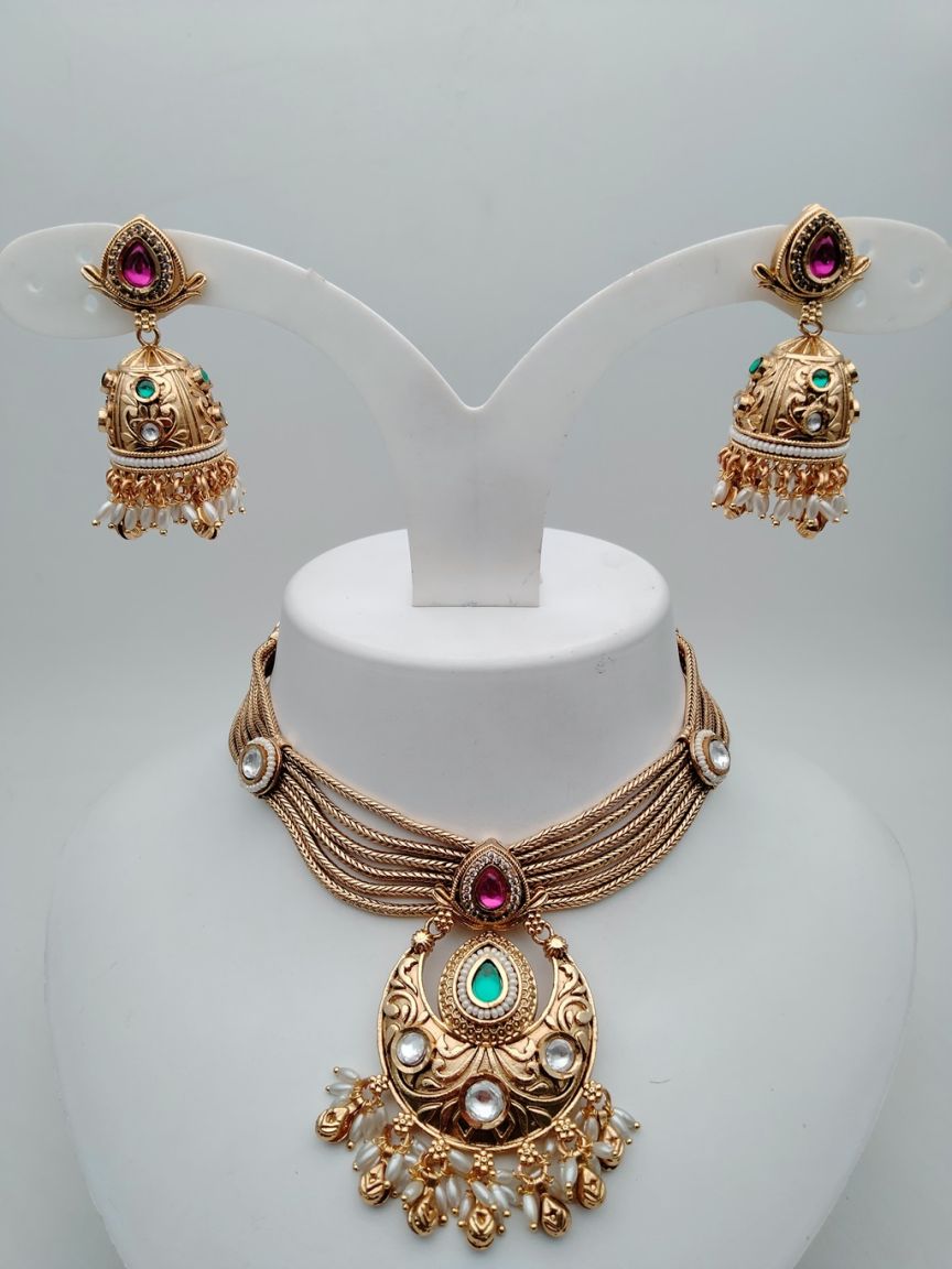 polki-necklace_set-NSP18085GRRRJ