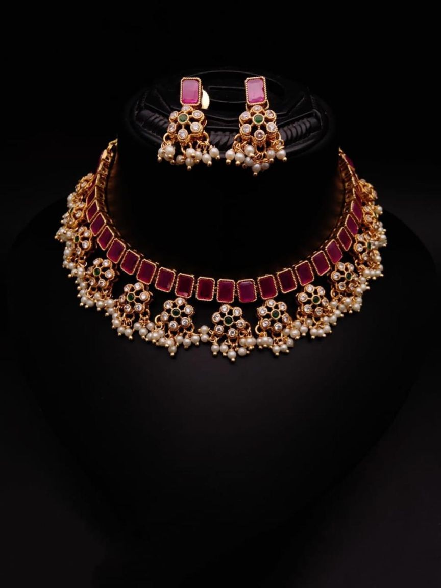 polki-necklace_set-NSP18220RGRGD