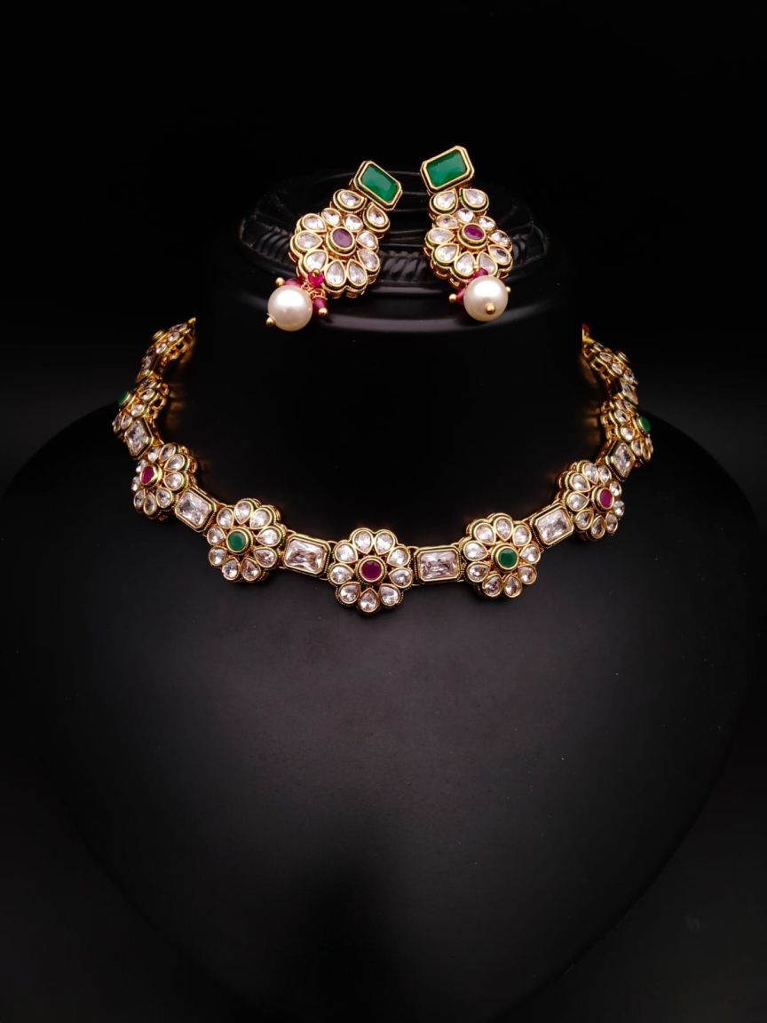 polki-necklace_set-NSP18243RGRGD