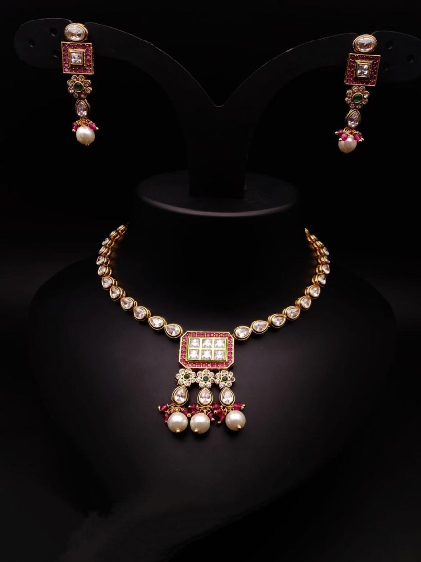 polki-necklace_set-NSP18257RGRGD