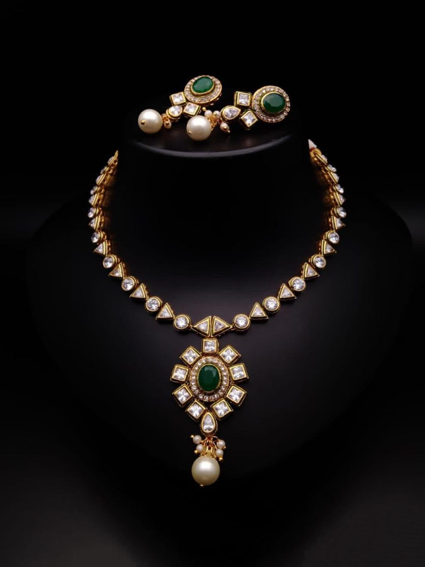 polki-necklace_set-NSP18291GRGD