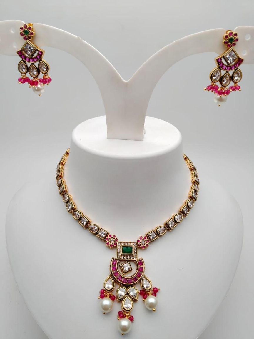 polki-necklace_set-NSP18292RGRGD
