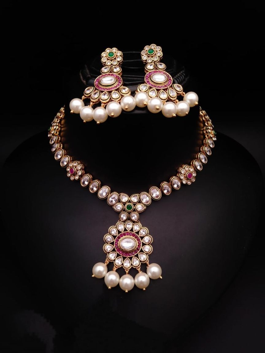 polki-necklace_set-NSP18294RGRGD