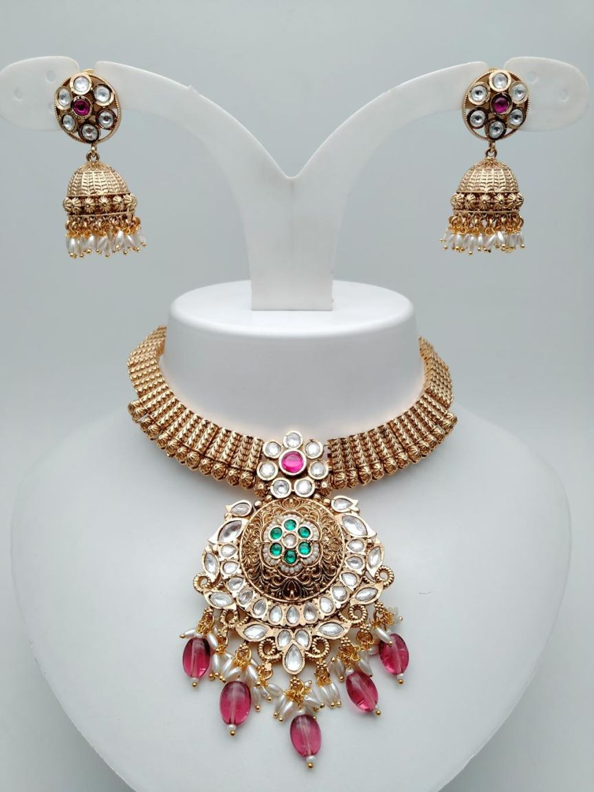 polki-necklace_set-NSP18323RGRRJ