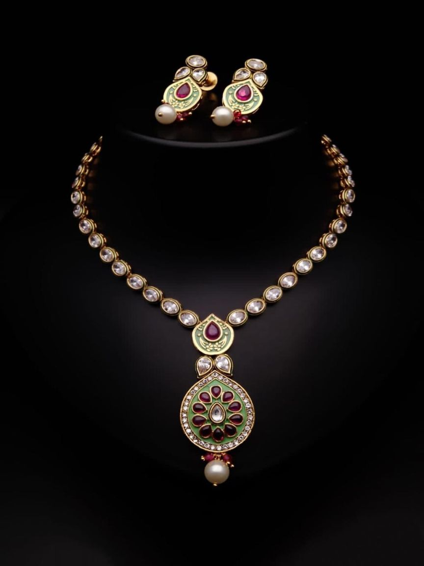 polki-necklace_set-NSP18336RGRGD