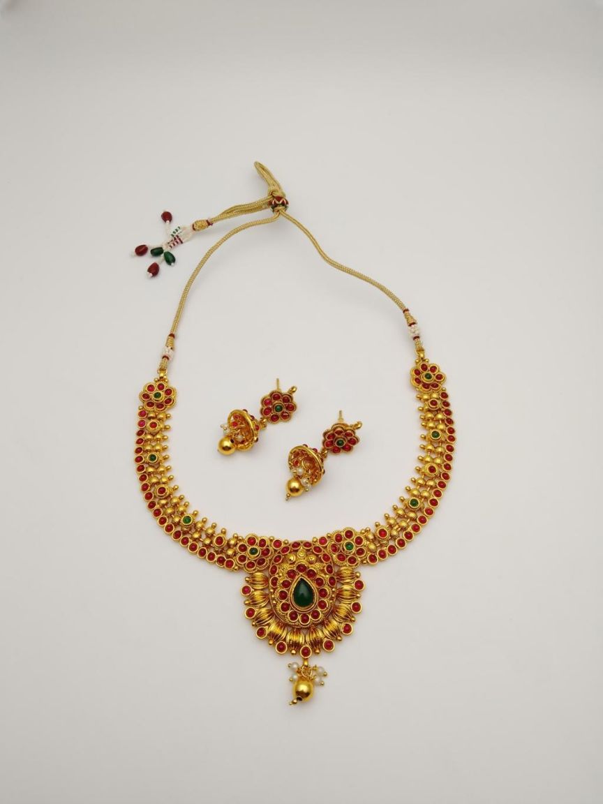 polki-necklace_set-NSP18380RGRGD
