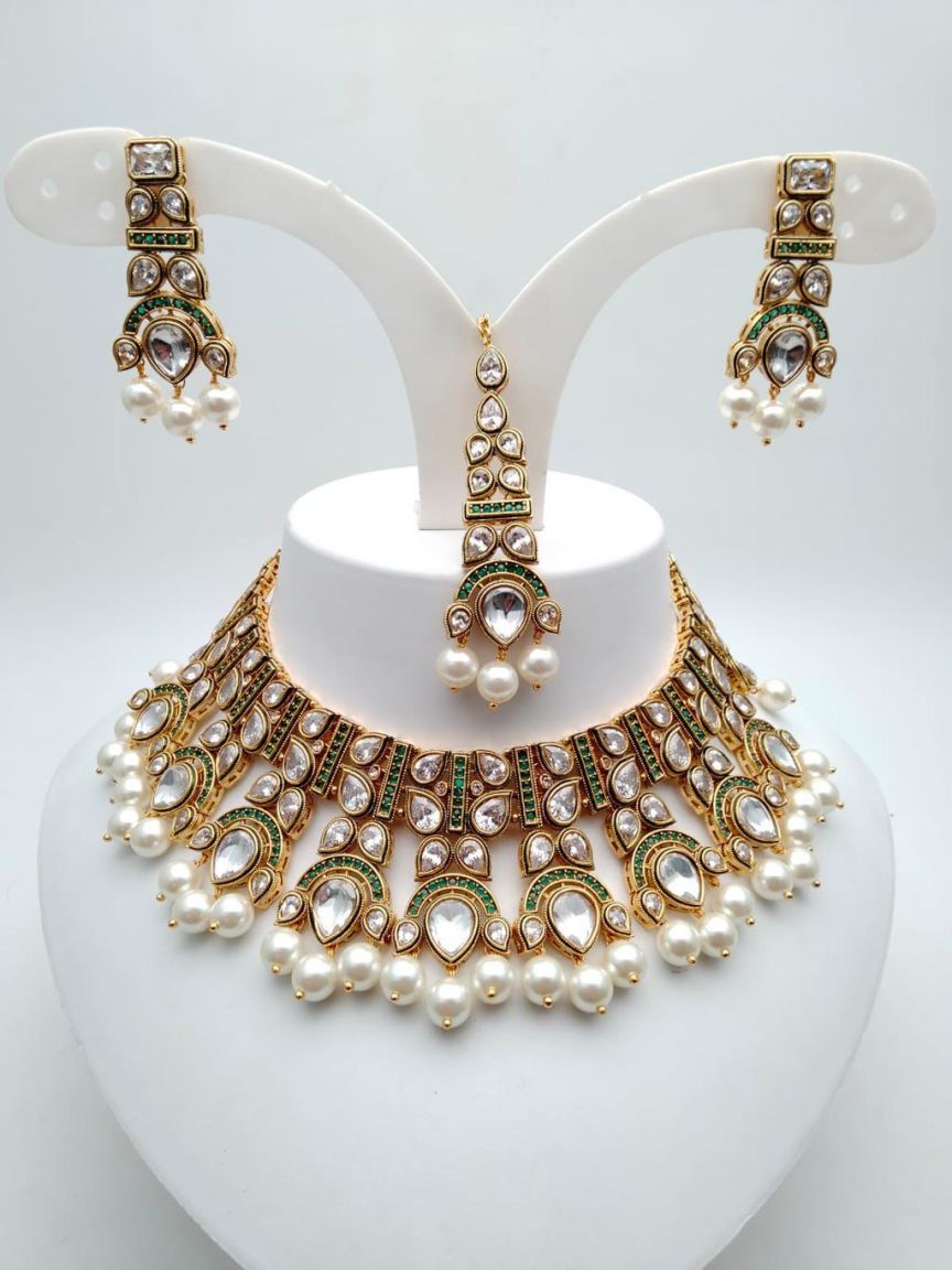 polki-necklace_set-NSP18448GRGD