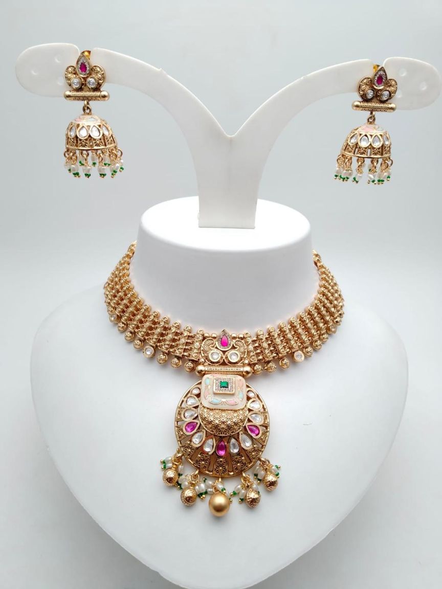 polki-necklace_set-NSP18461RGRRJ