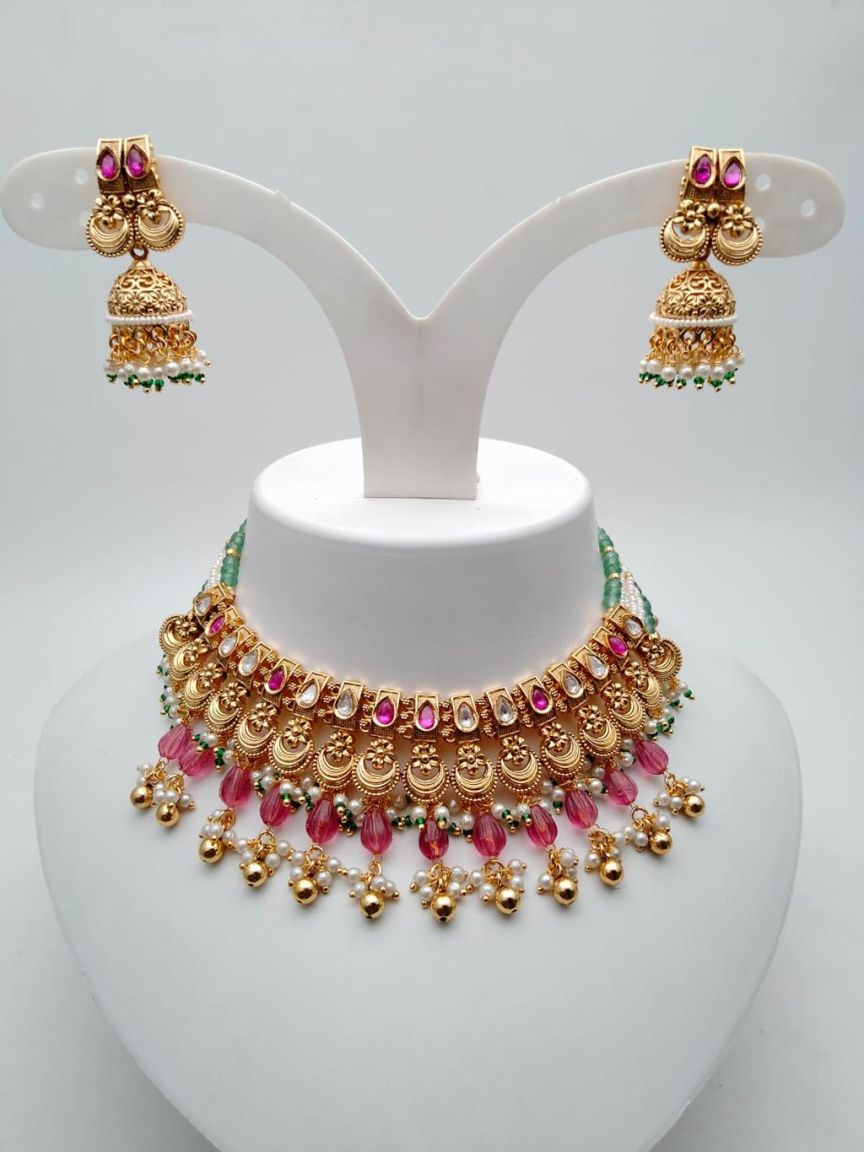 polki-necklace_set-NSP18463RGRRJ
