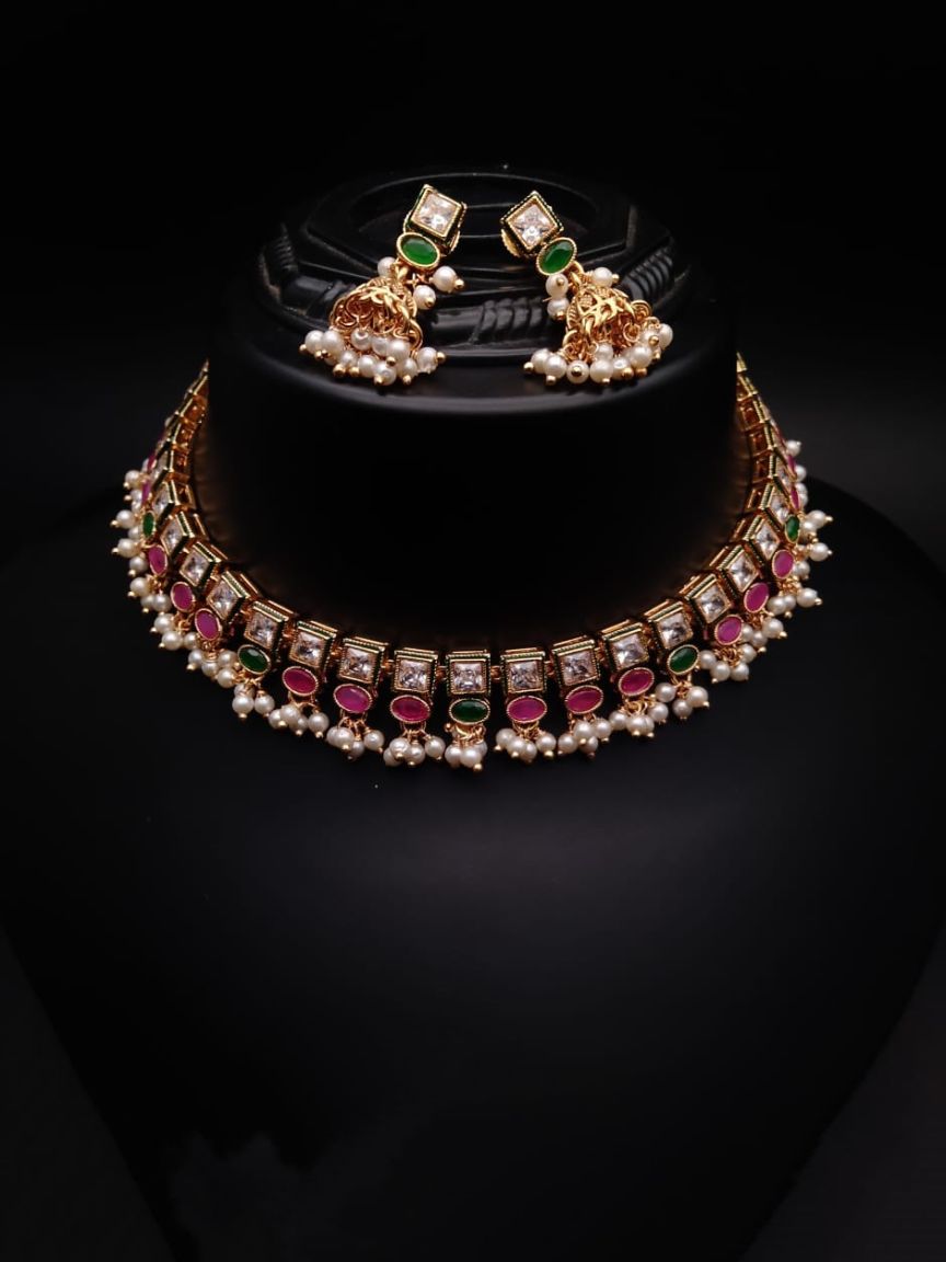 polki-necklace_set-NSP18510RGRGD