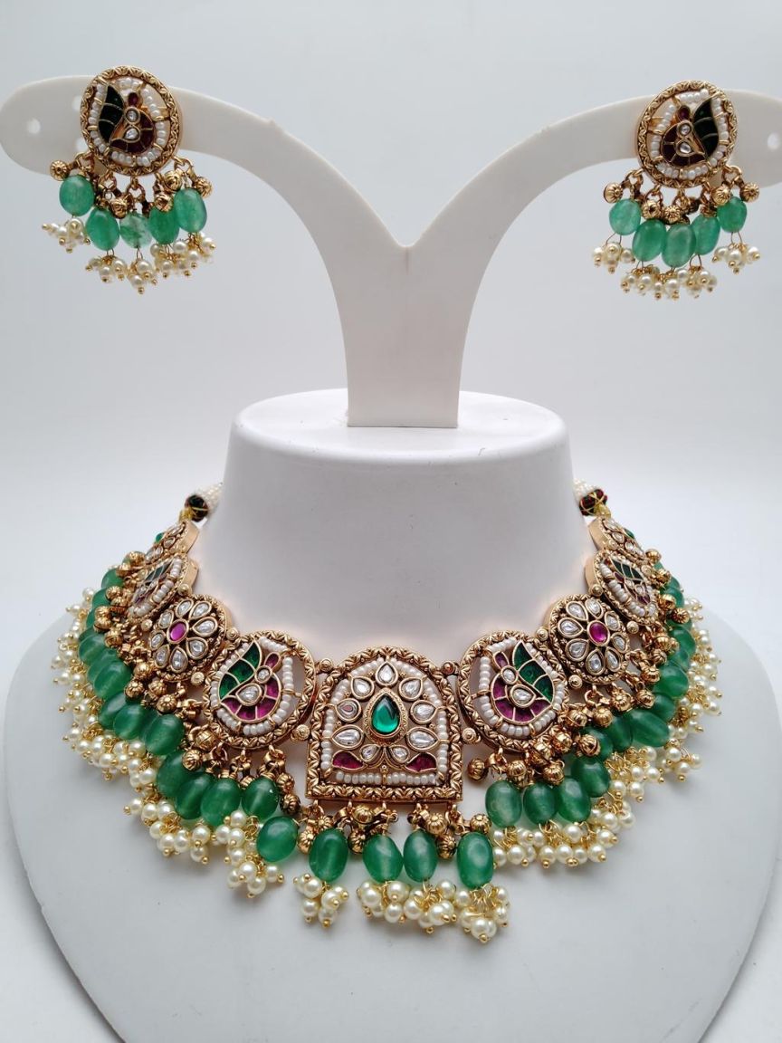 polki-necklace_set-NSP18691RGRRJ