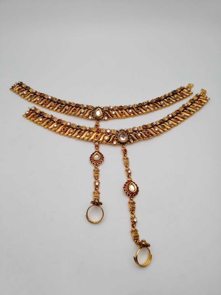 PAG PANJA IN POLKI (GOLD POLISH) STYLE | DESIGN - 29003