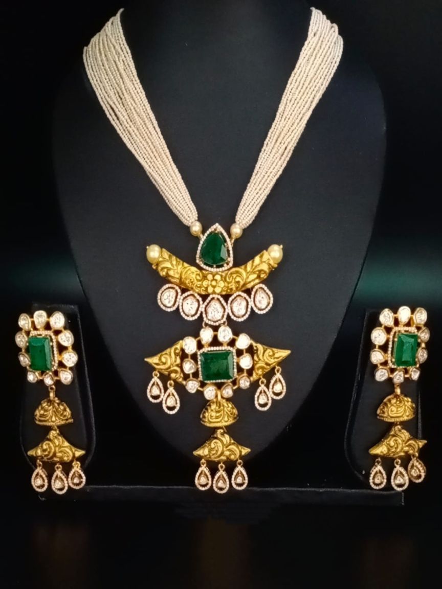 kundan-pendant_sets-PSK66019GRGD