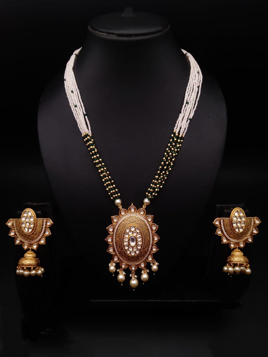 PENDANT SETS IN KUNDAN (VILANDI) STYLE | DESIGN - 66024