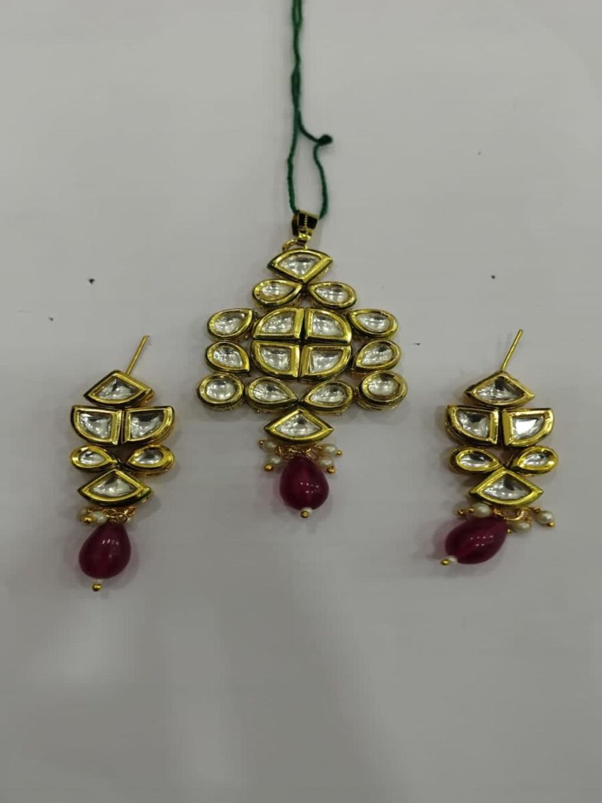 kundan-pendant_sets-PSK66096RGD