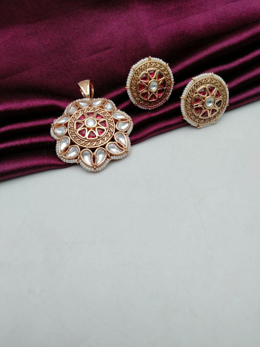 PENDANT SETS IN KUNDAN (VILANDI) STYLE | DESIGN - 66166