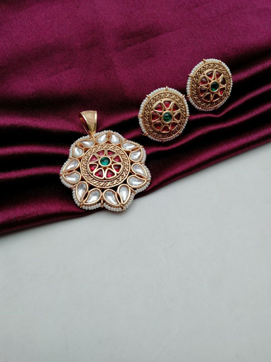 kundan-pendant_sets-PSK66166RGRGD