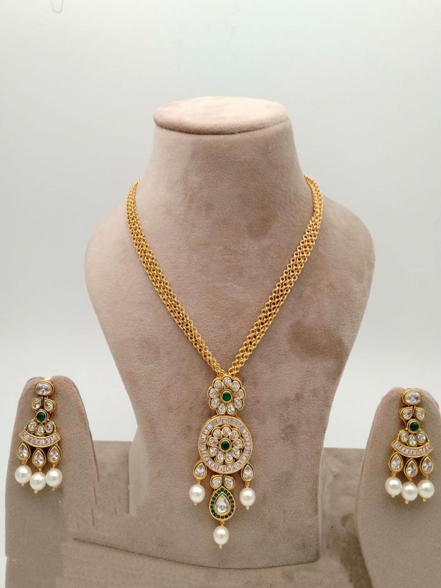 polki-pendant_sets-PSP36351GRGD