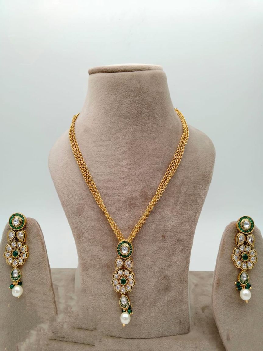 polki-pendant_sets-PSP36359GRGD