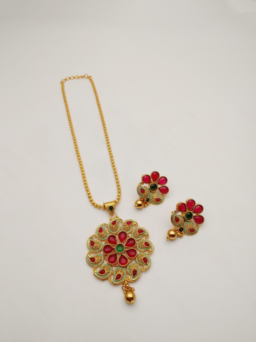 polki-pendant_sets-PSP36365RGRGD