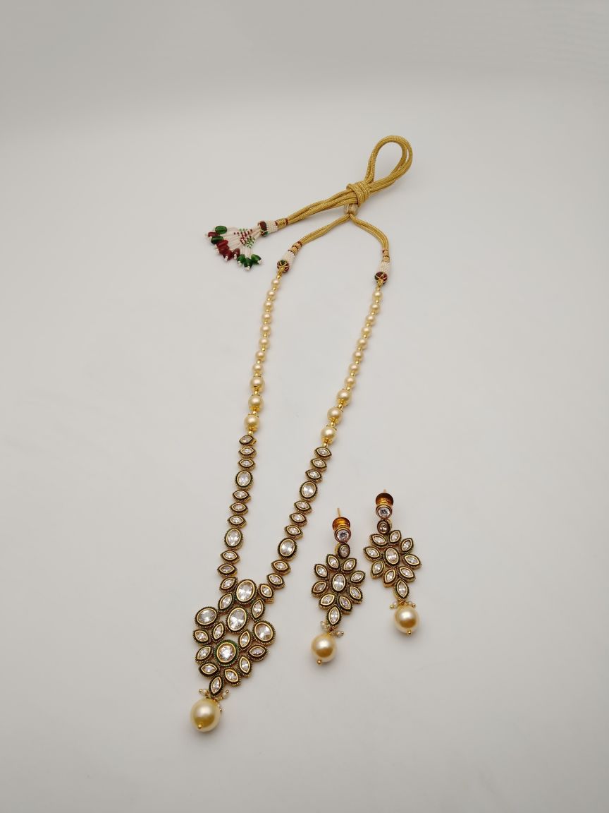 PENDANT SETS IN POLKI (GOLD POLISH) STYLE | DESIGN - 36367